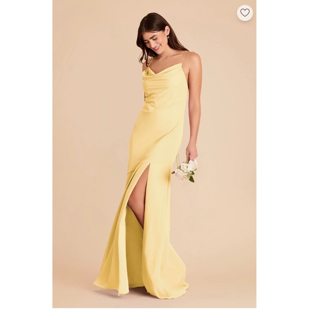 Birdy Grey Olivia Dress Yellow Cowl Neck Backless Maxi Bridesmaid Gown